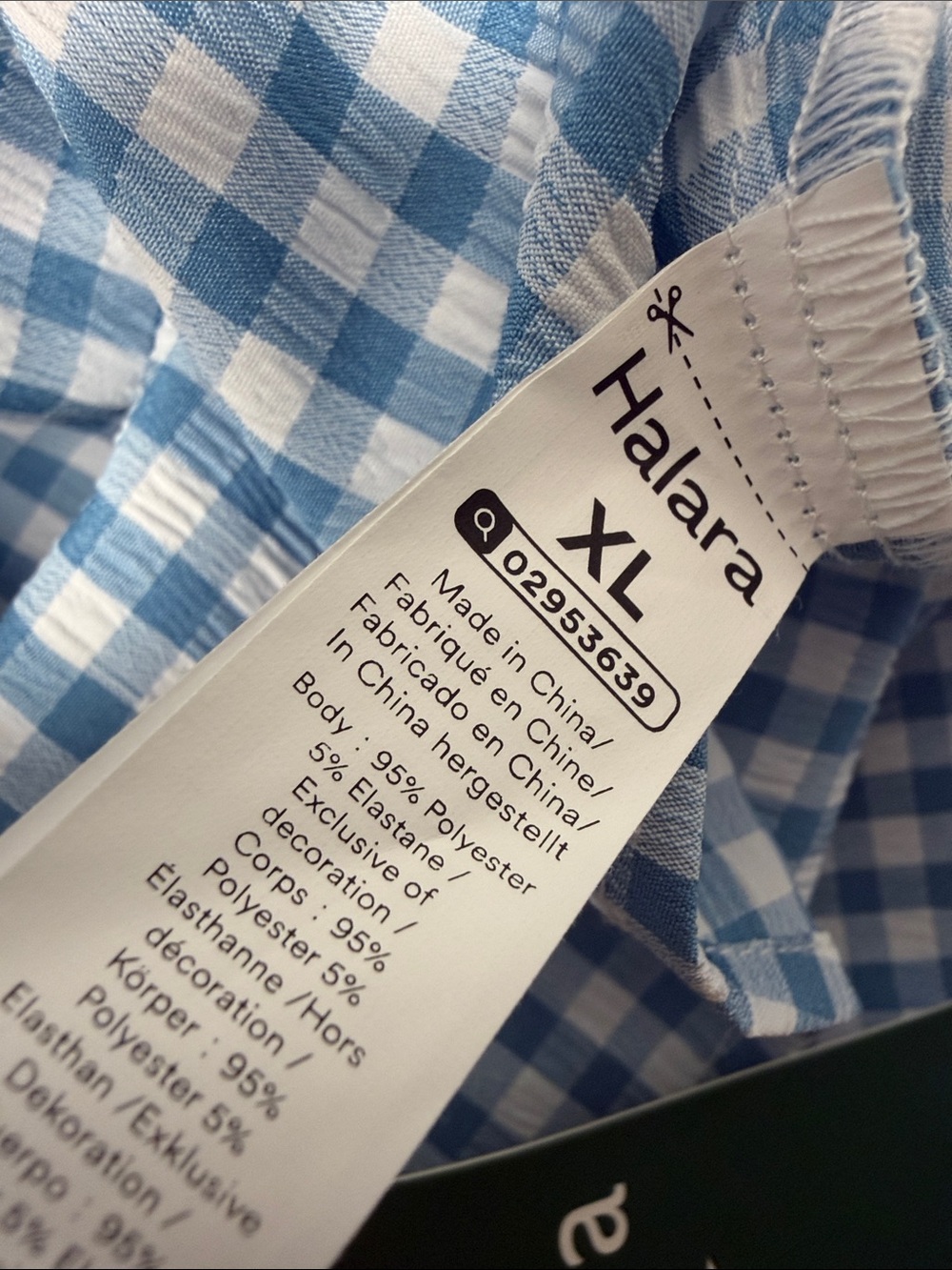Halara Tank Dress Round Neck Sleeveless Midi Crinkle Gingham Plaid Blue NWT XL - Picture 9 of 13